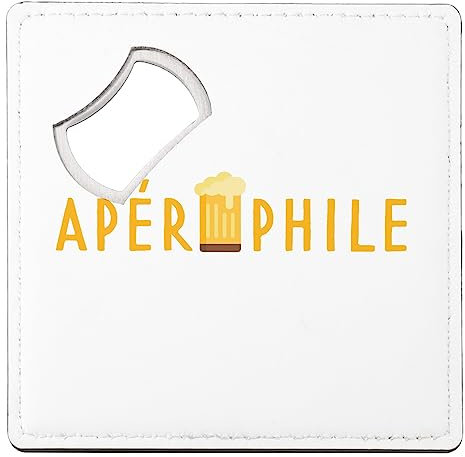 sous Verre Décapsuleur - Apérophile Soirée Apéro Fête Bière - 1 unité (92 x 92 mm)