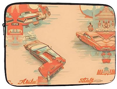 Vacsax Housse de protection fine et légère pour ordinateurs portables et iPad 10-17 Motif voiture