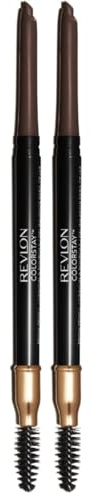 Revlon Colorstay Brow Pencil Matita Sopracciglia Lunga Durata, 220 Dark Brown (Confezione da 2)
