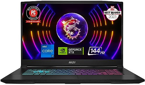 MSI Katana 17 Laptop para juegos: Intel Core i7 de 13ª generación, GeForce RTX 4060, visualización FHD de 17.3 pulgadas y 144 Hz, 32 GB DDR5, 1 TB NVMe SSD, USB tipo C, Cooler Boost 5, Win11 Inicio: