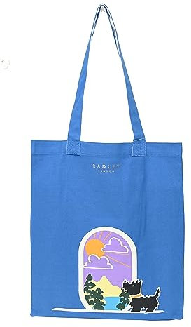 RADLEY London Womens Room with a View - Responsible Cotton - Medium Tote Shoulder Bag in Atlantic Blue