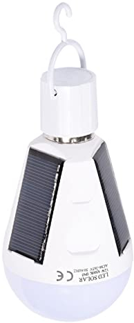 aqxreight Bombilla LED Solar, Panel Solar Bombilla LED Portátil Impermeable Interior y Exterior Senderismo Camping Lámpara de Emergencia para Viajes Camping (12W)