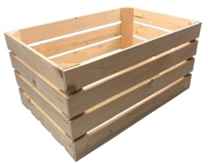 BAS Holzkiste groß 60x40x30 cm – massive Aufbewahrungskiste aus Holz – Obstkiste Weinkiste Apfelkiste – Deko- und Geschenkkiste – Vintage Holzbox für Kartoffeln Obst & Lagerung
