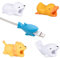 NQEUEPN 5pcs Cable Protector Animals Bite, Cute Charging Cord Savers White River Dolphin, Lion, Polar Bear, Yellow Duck, Blue Shark Data Cable Protector Cover for Most Cellphones and iPad Chargers