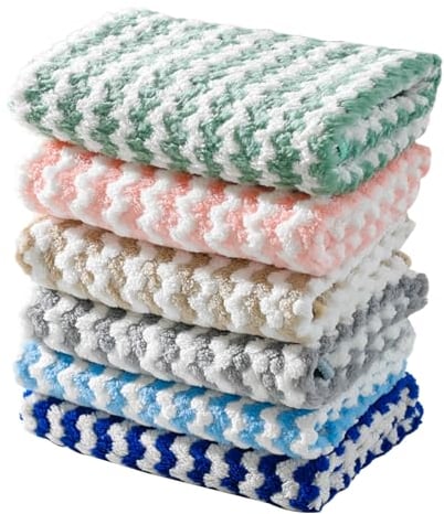 5PCS Mop and Bucket with Wringer Set, Dish Rags for Washing Dishes Micro Fiber Cloth for Cleaning Kitchen Rags Dish Cloths Dish Towels