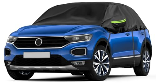 Opaltool Halbgarage für 2017-2023 VW T-ROC, Schwarz Maßgeschneidertes Autogarage Softtop Halbabdeckung mit Verstellbaren Haken und Ohrkappen