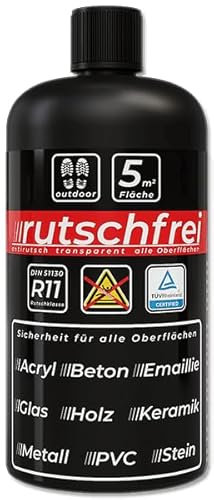 rutschfrei strong - transparente Antirutschbeschichtung für den Schuhbereich - Rutschschutz für Garage, Einfahrt, Fliese, Treppe, Holz, Terrasse und alle Oberflächen im Innen- und Außenbereich