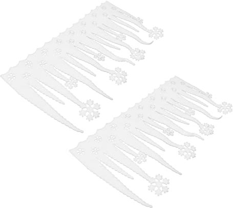 Amosfun Schnee Eiszapfen Girlande 2 Stück Mit Schneeflocken Für Weihnachtsdekoration Innenfenster Und Wand