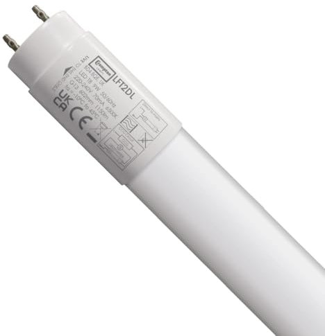 Crompton Lamps LED Tube Light 2ft 6500K Daylight 9W 1150lm T8 Replacement Fluorescent Tube with LED Starter