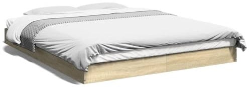 vidaXL Bettgestell ohne Matratze Sonoma-Eiche 160x200 cm Holzwerkstoff