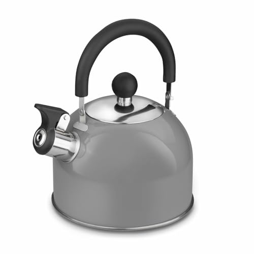 Whistling Kettle Stove Top Kettle Kettle for Gas Induction Camping Kettle Stainless Steel 1.5 L Grey