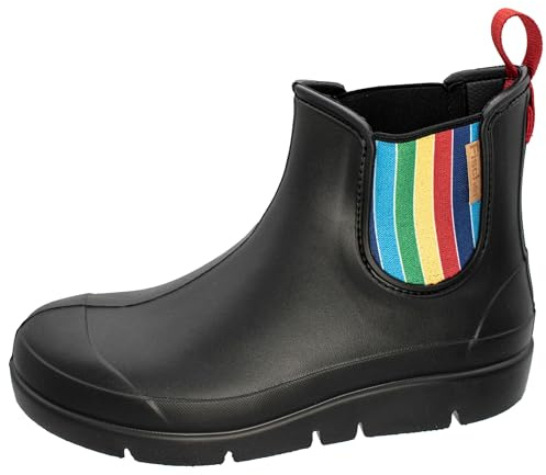 Fischer Damen Stiefelette Gummistiefel bunter Stretcheinsatz 201032