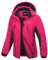 Libin Damen Winterjacke Wasserdicht Outdoor Softshelljacken Skijacke Winddicht Wanderjacke Snowboardjacke Thermojacke Gefüttert Fleecejacke Funktionsjacke Winter Jacket Rosa XL