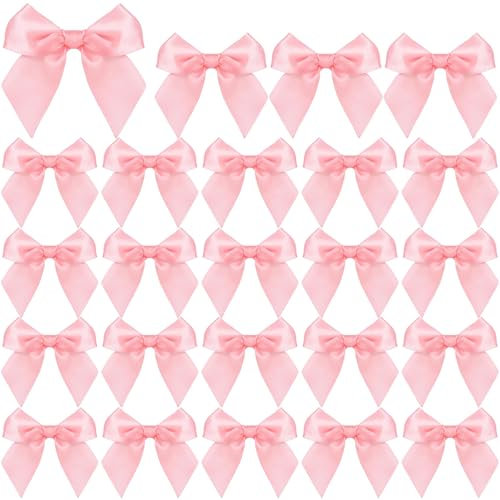 24 fiocchi di raso autoadesivi in rosa – perfetti per battesimo, compleanno, matrimonio e confezioni regalo – nastro di raso fiocchi regalo decorazione per fai da te