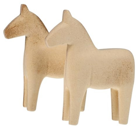 NESTINGHO 2St Pferdestatue partydekorationen dekoring Pferdeform decor Holzdekoration für Party Ornament Dalecarlian-Pferdeskulptur Mini-Pferdefiguren aus Holz Holzpferde zum Basteln hölzern