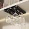 Vaisoeny Porta bicchieri sospesi, confezione da 2 porta calici sottopensile, portabicchieri traslucido, portabicchieri, organizer per cucina e bar (Nero)