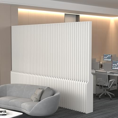 Raumteiler Trennwand, Paravent Raumtrenner Zusammenklappbare mobile Hintergrundwandtrennwand für einen flachen, tragbaren Sichtschutz für Bibliothek/Zimmer/Höfe/Teehaus, Länge 300 cm, 500 cm, leichter