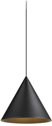 SLV MAGICO 38 SCHWARZ |Pendelleuchte, Hängelampe aus Metall, Innenbeleuchtung, Deckenleuchte, Esszimmerleuchte, Wohnzimmerleuchte | Konisch, E27, 10W, Schwarz Matt, Ø 38 cm