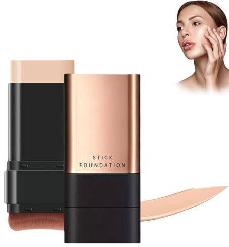 2025 Koreanischer Feuchtigkeitsspendender, Leichter Foundation-Stick Mit Pinsel, Flawless Eraser Foundation-Stick, Langanhaltender Feuchtigkeitsspendender Foundation-Stick (02# Natürliche Farbe)