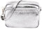 SH Leder Echtleder Umhängetasche Clutch kleine Tasche Abendtasche Alltagstasche mit Verstellbar Schultergurt 18x13cm Pia G394 (Silber)