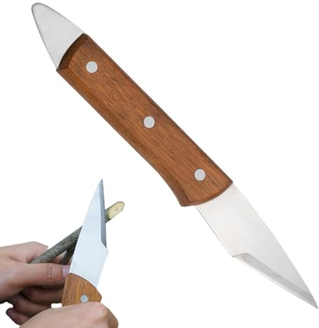 Utensile per coltelli da giardinaggio – strumento per trapianto di albero leggero – Forbici per innesto | Coltelli per la ricerca di cibo portatili con manico in legno senza scivolamento, versatile