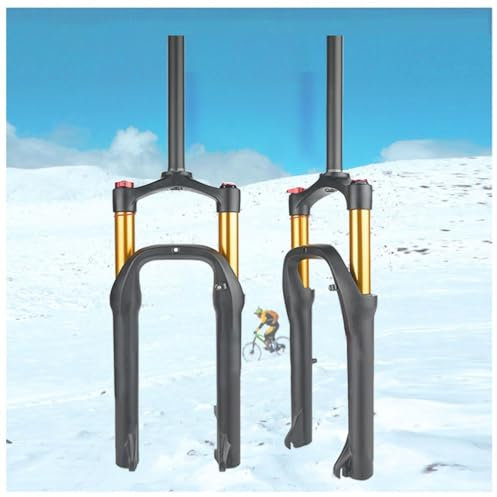 Forcella Fat Bike da 20 pollici con sospensione pneumatica, escursione 100 mm, forcella anteriore dritta da 28,6 mm, blocco manuale, per pneumatici da 4,0, per bici elettriche da neve e spiaggia.
