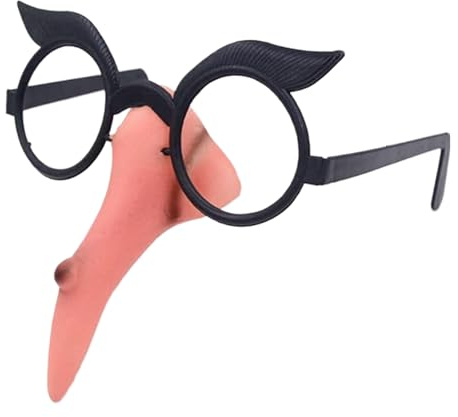 Generisch Hexennase,Hexennase Mit Schwarzer Brille | Kostümzubehör Verkleidung Schminke Karneval Fasching Party Deko