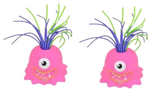 rongweiwang 2 Monster Neuheits Gadgets mit Pull Tab. EIN Anderer Schrei mit einzigartigen Gameplay Designs. Für Kinder und Senioren, Rot