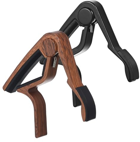 Gitarren Capo 2 Stück für Akustikgitarre und Banjo Weihnachten Event | Holz aus Hardwood, Ergonomische Bedienung, für Studioaufnahmen und Live Auftritte, Schnelle Tonartwechsel