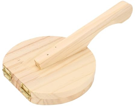 OPPWONG Tortilla-Presse aus Holz, -Holzscheit-Material. Manuelle Presse. Weniger Kraft, um den Teig in Seine Endgültige Form zu Glätten, Macht Dünne Tortillas, Pizzas (Große Größe)