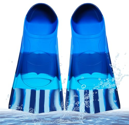 Palmes de natation pour enfants, palmes courtes 100 % silicone, palmes d'entraînement pour enfants et adultes, entraînement en eau libre, plongée avec tuba, plongée pour débutants