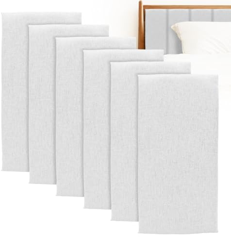 Wapasezyar Wandpaneele Gepolsterte, 4 Stück 40x20cm Polsterplatte Selbstklebend,Rechteckige Deko-Wandpaneele, Anti Kollisions Bettkopfteil Wandkissen, 3D Wandverkleidung Wandpolster, Weiß