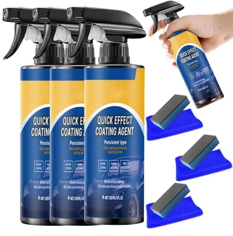 Car Polish Ceramic Coating Car Spray Wax,3 in 1 Auto Ceramic Spray for Shine and Protection,Car Quick-acting Coating Agent Rapid Ceramic Spray for Paintwork Protection High-Gloss Finish (3pcs)