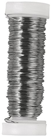 Rayher 2406800 Spezial-Perlenfädeldraht, ø 0,3 mm, Spule 50 m, silberfarben, nickelfrei, Schmuckdraht, feiner Draht, keine Schlingenbildung, für Perlenengel, Weihnachtsschmuck, Schmuck