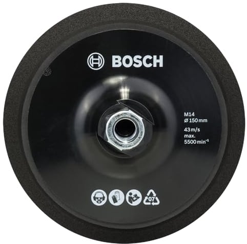 Bosch 2 608 612 027 - Plato de goma M 14, Ø 150 mm, con velcro - M 14, Ø 150 mm (pack de 1)