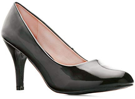 Andres Machado - AM422CHAROL - Elegante Lack Pumps. Kleine und große Größen., Schwarz Lack, 45 EU
