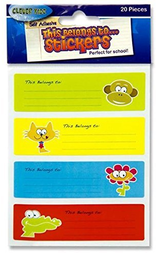 Premier Stationery 20-Piece Clever Kidz This Belongs to…. Stickers