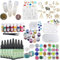 8x30 ml kristall epoxidharz uv kleber, 1 lampe pinzette 36 dekoration 11 stücke silikonform 100 ringe 15 farbe flüssiges pigment 17 metall schmuck mit 2x5 meter band für diy schönheit