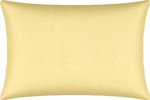 Erwin Müller Kissenbezug, Kissenhülle Single-Jersey Murnau - hellgelb Größe 40x60 cm - bügelfrei, strapazierstark, elastisch, mit Reißverschluss