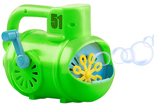 infactory Seifenblasenkanone: Manuelle Seifenblasen-Maschine im U-Boot-Look, grün/blau (Spielzeug draußen, Gartenspielzeug Kinder, Geburtstag)