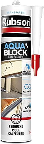 RUBSON Mastic Revêtement Waterproof, pour réparer des fissures et collage, multi matériaux, transparent 280ml