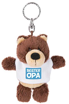 NICI 44706 Schlüsselanhänger Bär mit T-Shirt Bester Opa 10cm, braun
