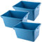 KADAX Seau de peinture carré en plastique Seau avec poignée en métal Seau à eau stable avec bord de coulée pour rénovation jardin, seau de nettoyage rectangulaire léger (12 L, 3 pièces, bleu)