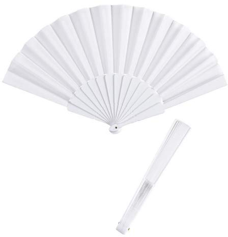 Globly Set 60 VENTAGLI VENTAGLIO Bianco per Matrimonio Wedding Gadget Sposa Chiesa