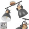 Deckenstrahler Banjul, industrielle Deckenlampe aus Metall in grau/holzoptik, 2 x E27, 2-flammig, Ø Schirm 15 cm, Höhe 26,5 cm, beliebig dreh-/schwenkbar, ohne Leuchtmittel
