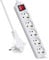 EXTRASTAR Steckdosenleiste 5-Fach, Flachstecker Mehrfachsteckdose mit Save Energy-Schalter, Flacher Stecker mit 5m Kabel, IP20, 16A, 3680W, Weiβ