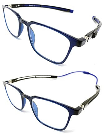 Lesebrille TR90 magnetisch Iman erweiterbar Professional Für herren damen venice (Blau, +2.50)