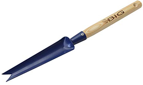Unkrautstecher Unkrautentferner aus Qualitätsstahl Kleiner Unkrautjäter mit Stiel aus Holz Klein & Handlich für Garten und Beeten Wurzelentferner mit Aufhängeloch 37 cm