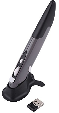 Yctze Souris sans Fil 2.4GHz Stylo Optique sans Fil Souris Air Ergonomique sculpté Forme Droite pour Ordinateurs Ordinateur Portable Gris(Gray)