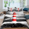 WNQNLD Bettwäsche 135x200 cm Grauer Leuchtturm Weiche Mikrofaser Bettwäsche Set mit Reißverschluss Schließung Leicht Bettbezug und 2 Kissenbezug 80x80 cm